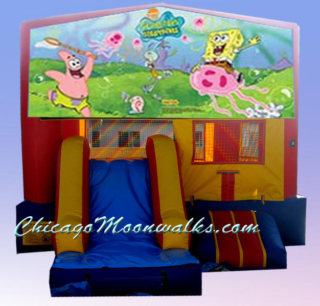 Spongebob 3 in 1 Inflatable Slide Combo Bounce House Rental Chicago Illinois